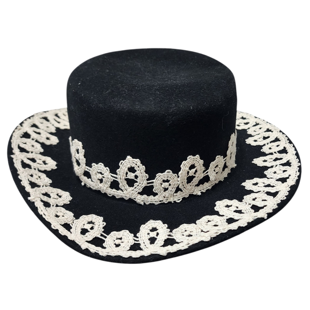 Bollman Hat Co. 100% Wool Doeskin Felt Lace Banded Women's Hat 22"